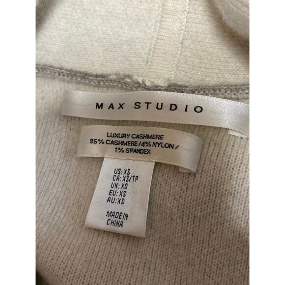 Max Studio Luxury Cashmere Double Face Beige Long Cardigan Sweater Top Size XS - Picture 3 of 3